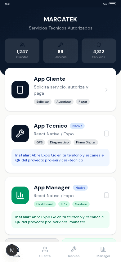 Pantalla de diagnóstico IA en la app MARCATEK