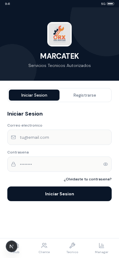 Perfil de técnico certificado con sello oficial del fabricante